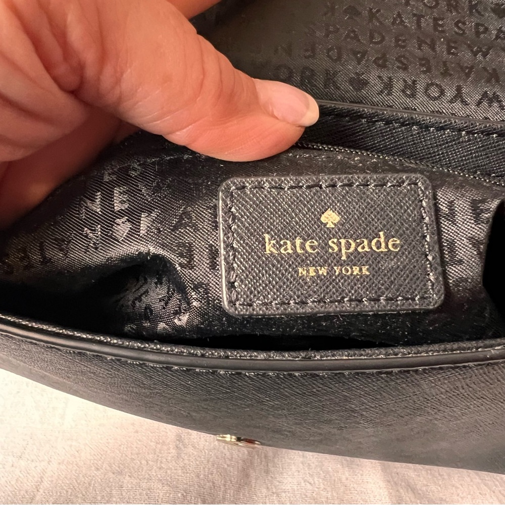 NWOT Kate Spade Laurel Greer Pale Pink Black Handbag, Chain Link Shoulder Strap - Picture 14 of 15